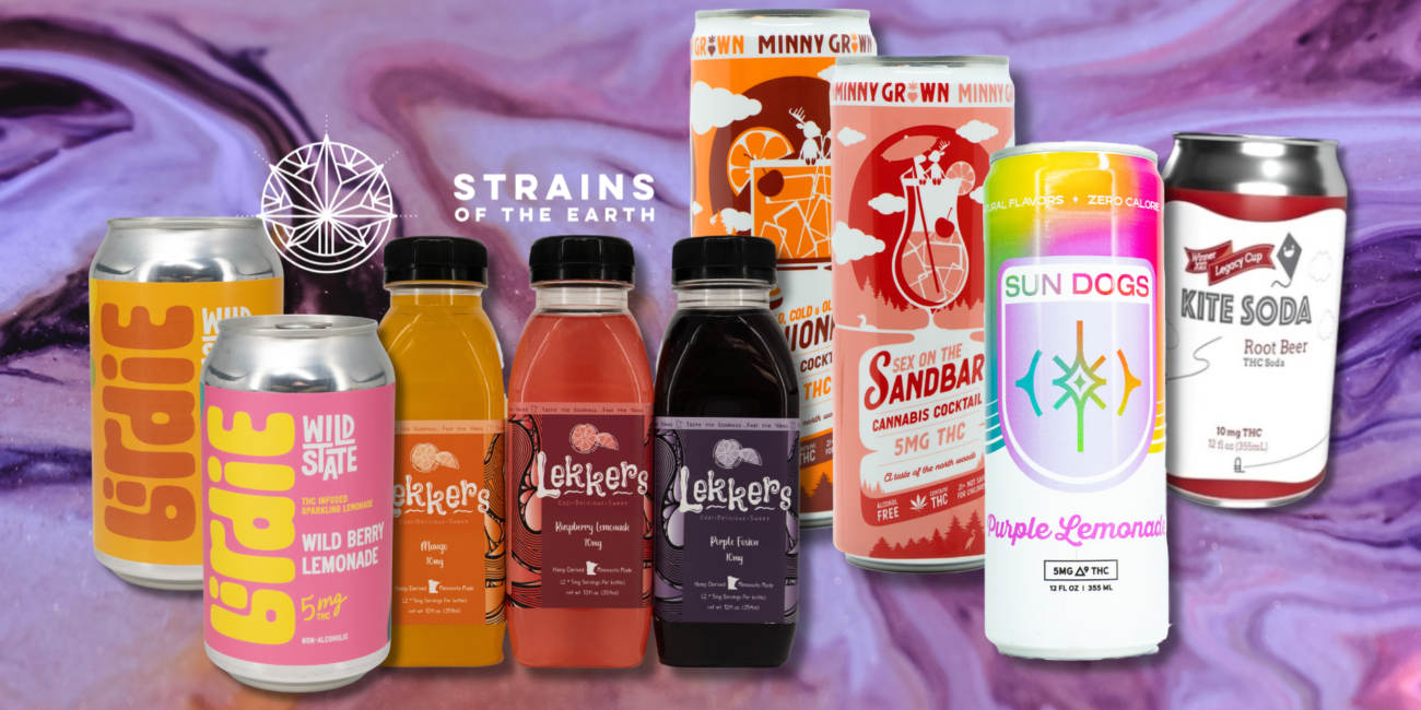 Top Five Favorite MN THC Beverages, THC Beverages, Cannabis-Infused Drinks, THC Seltzer, THC Soda, THC Drinks, Lekkers, Minny Grown, Kite Soda, Birdie, Sun Dogs THC